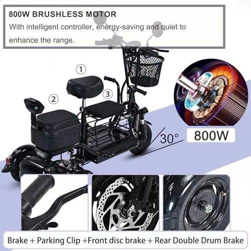 3 Wheel Folding Mobility Scooter for Seniors, 440lbs Capacity, Red S9624