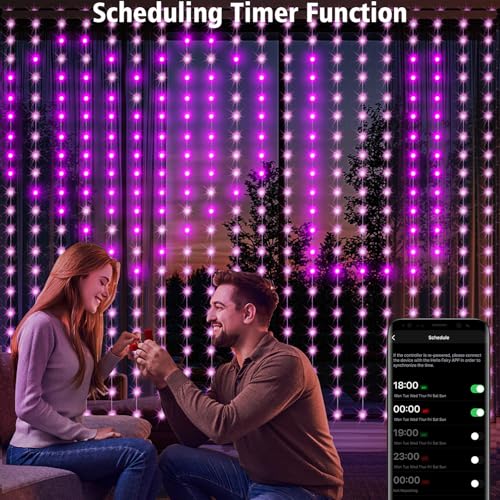 Smart Curtain Lights 400 LED Plug in with App & Remote V800