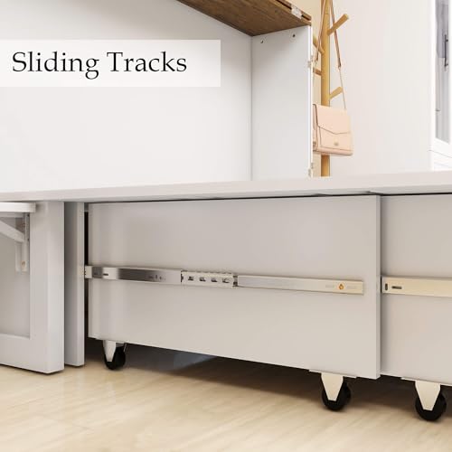 Murphy Bed Queen Cabinet with Charging Station and Storage Drawer J989