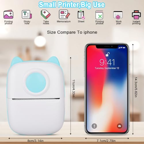 Mini Portable Pocket Thermal Printer with Bluetooth, Pink T700