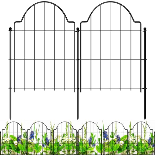 Animal Barrier Fence 17in x 10.6ft, No Dig Rustproof Metal Garden Border, 10 Pack Q1374
