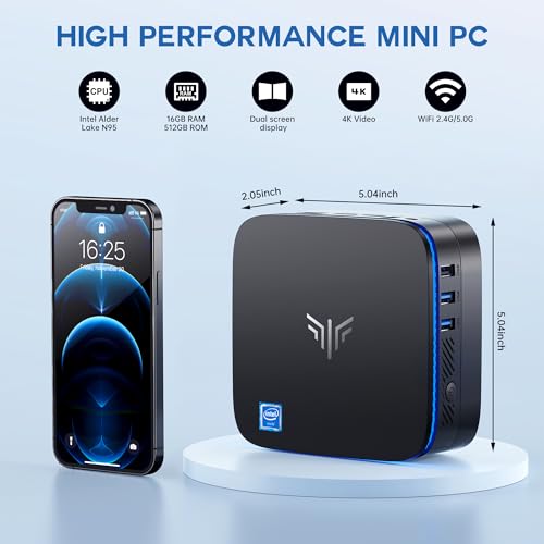 KAMRUI AK1 Plus Mini PC, 16GB RAM 512GB SSD, 4K HDMI, Dual WiFi U689