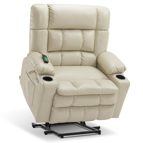 MCombo Dual Motor Power Lift Recliner Chair for Elderly with Heat and Massage, Black E570141