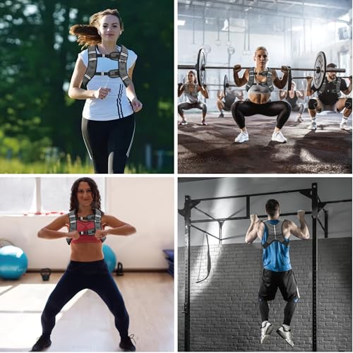 Weighted Vest for Men Women Strength Training with Reflective Stripe D98706