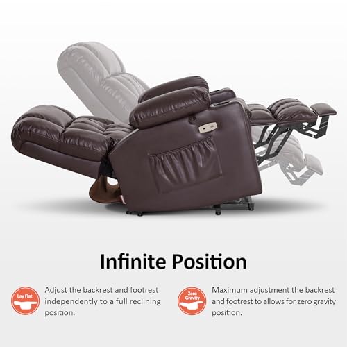 MCombo Dual Motor Power Lift Recliner Chair for Elderly with Heat and Massage, Black E570141