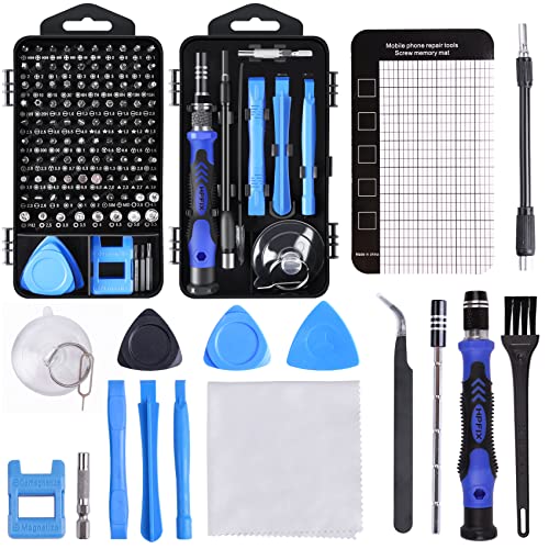 Precision Screwdriver Sets 124-Piece Computer Tool Kit with 101 Bits Magnetic, Electronics Repair Tool Kit for iPhone, MacBook, Laptop, PC, Tablet, PS4, Xbox, Nintendo, Game Console