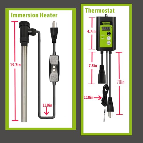 240V 3000W Submersible Water Heater with Thermostat and GFCI for Pools G40056