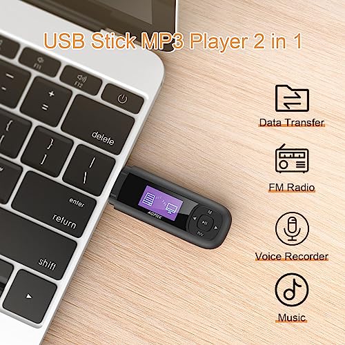 AGPTEK U3 USB Stick MP3 Player with 40GB Storage, FM Radio & Recording Z375576