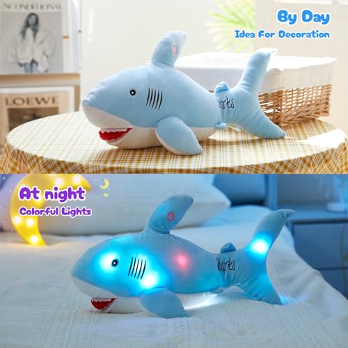 BSTAOFY 20'' Light Up Shark Stuffed Animal Glow Plush Toy I17161