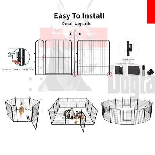 Dog Playpen Outdoor 36" High Heavy Duty for Medium/Large Dogs with Stakes V166
