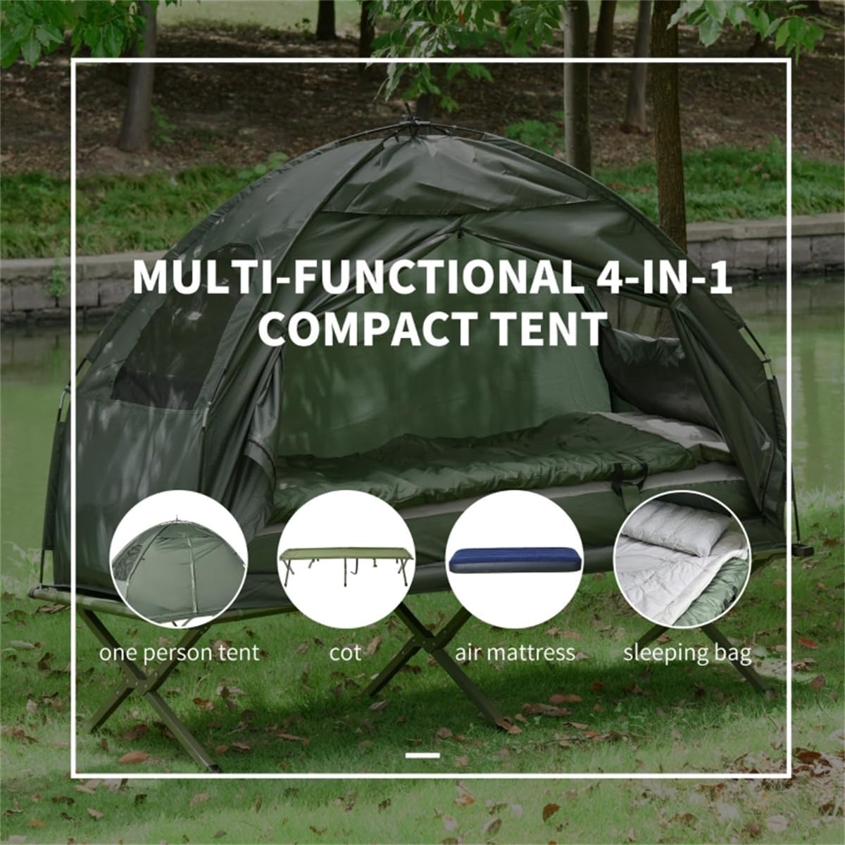 Portable Folding Camping Cot for Adults with Sleeping Bag Z963