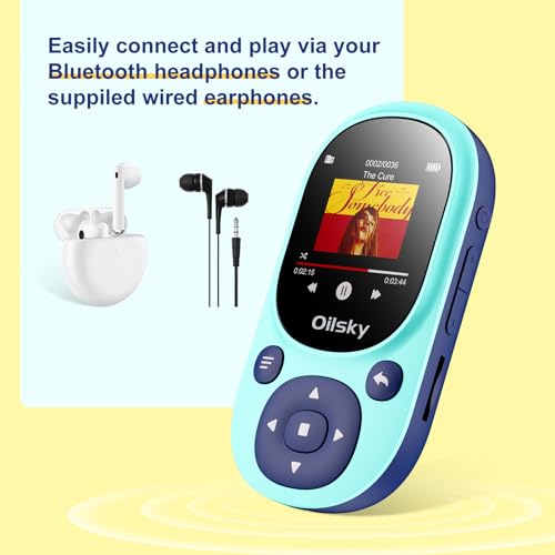 64GB Bluetooth MP3 Player with Clip, FM Radio, Micro SD Expansion L14145