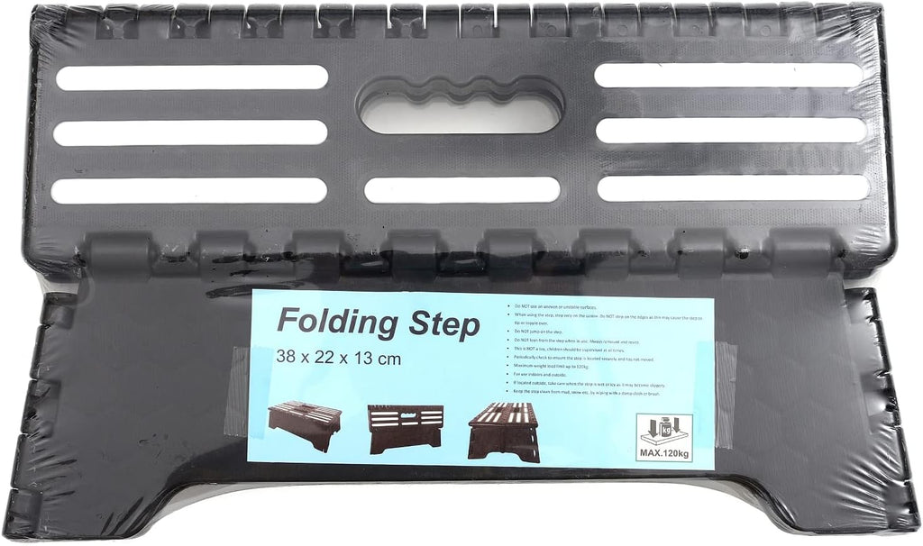 Portable Folding Step Stool, 5 inch Anti-Skid, Holds 300 lbs, Black J45318