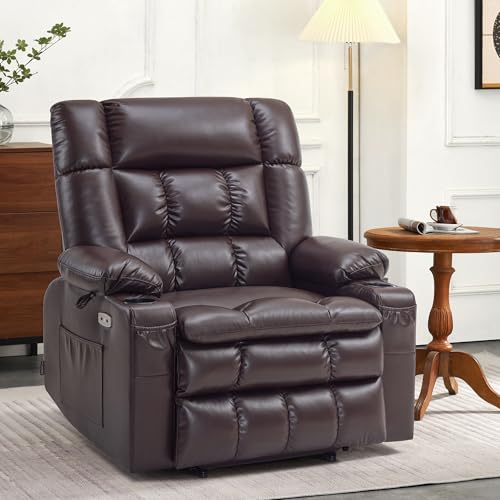 MCombo Dual Motor Power Lift Recliner Chair for Elderly with Heat and Massage, Black E570141