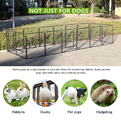 Dog Playpen 32 Inch Heavy Duty Folding Indoor Outdoor Pet Exercise Fence with Door for Large Medium Dogs H857