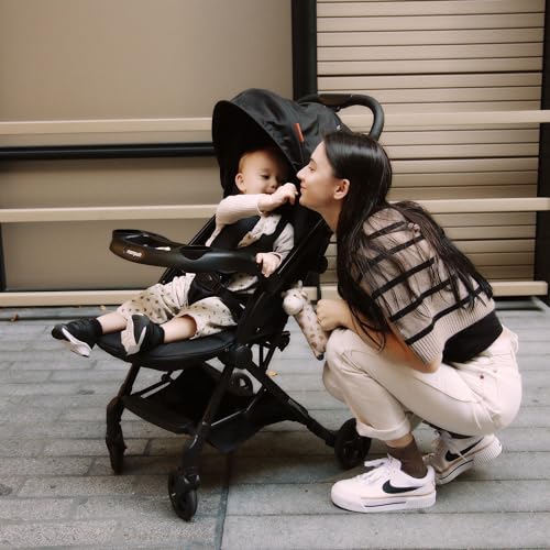 Mompush Lithe V2 Lightweight Stroller with Snack Tray, Travel Bag Included E2771