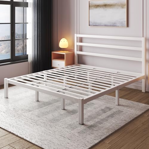Full Size Heavy Duty Metal Platform Bed Frame with Under Bed Storage, Black R9813