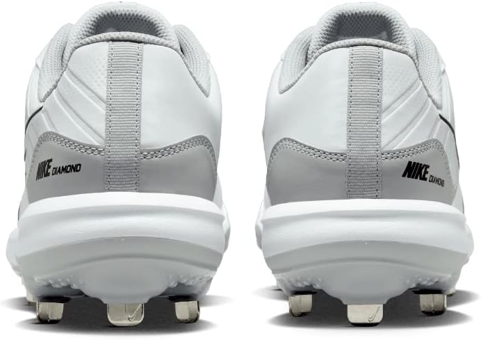 Nike Alpha Huarache Varsity 4 Low Metal Baseball Cleats White Gray Size 8 E56172