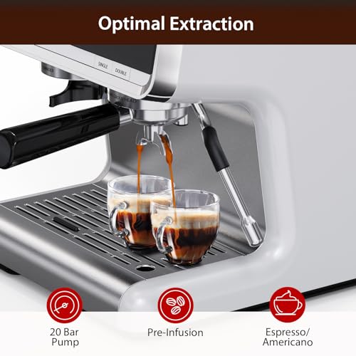 Espresso Machine with Grinder, 20 Bar, Milk Frother D6043