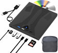 8 in 1 External Blu Ray Drive, USB 3.0 and Type-C Blu Ray Burner Portable Blu Ray DVD/CD/BD Player, Support 100G Disc 3D Optical Bluray Drive Compatible with Windows Macos for MacBook Laptop Desktop
