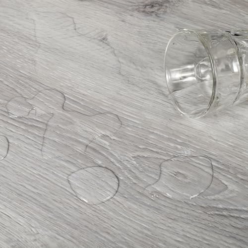 Interlocking Vinyl Flooring Planks 36" x 6", 5mm, Brown or Grey U502793