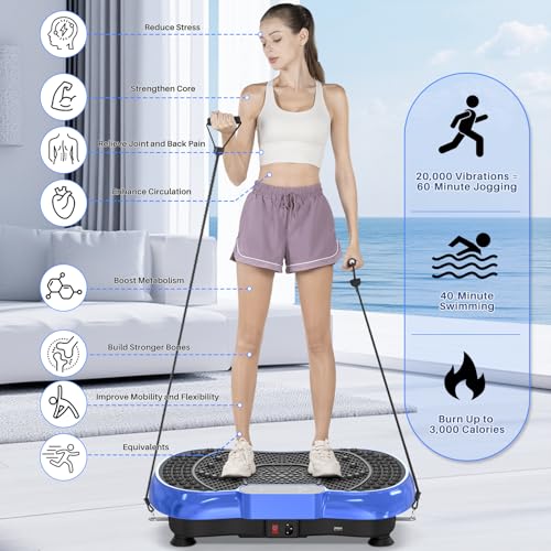 Vibration Plate Exercise Machine with Bluetooth Speaker, 450 lbs Capacity O459
