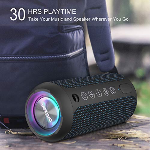Ortizan Portable Bluetooth Speaker IPX7 Waterproof 24W Loud Sound, Black J77282