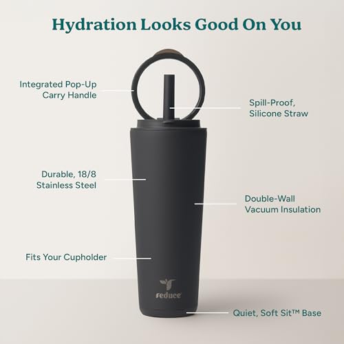 Halo 32 oz Stainless Steel Vacuum Insulated Tumbler with Flip Handle Lid, Lilac Bud H350