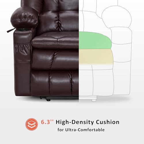 MCombo Dual Motor Power Lift Recliner Chair for Elderly with Heat and Massage, Black E570141