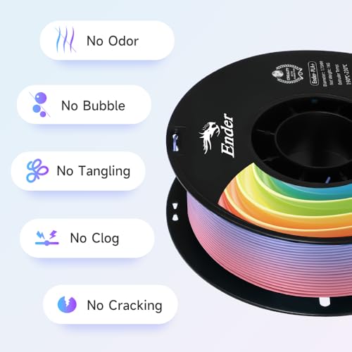 Creality PLA Plus Filament 1.75mm Rainbow Multicolor 1KG Spool O376011