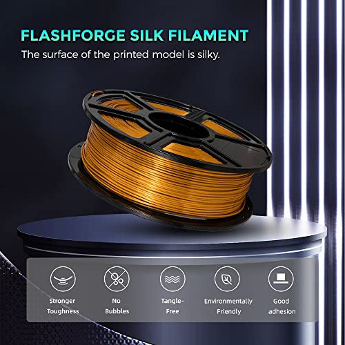 FLASHFORGE Silk PLA 3D Printer Filament 1.75mm 1KG, Multicolored Gradient V83097