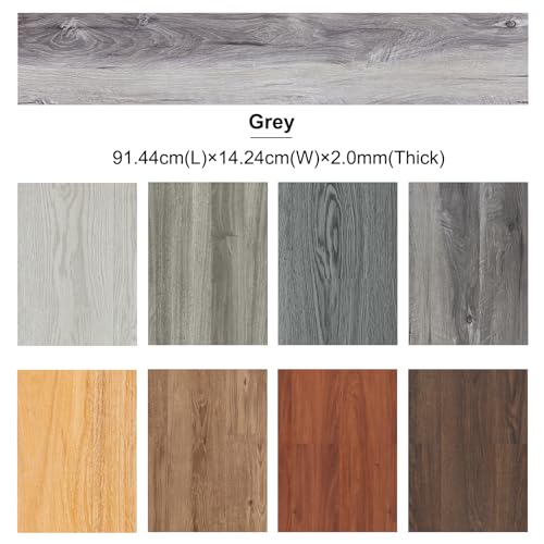 Self Adhesive Vinyl Flooring Planks Wood Effect Waterproof Grey 36pcs U963416