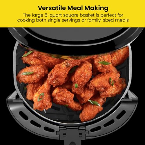 CHEFMAN 6 Quart Dual Basket Air Fryer Oven with Easy View Windows, Black G2845