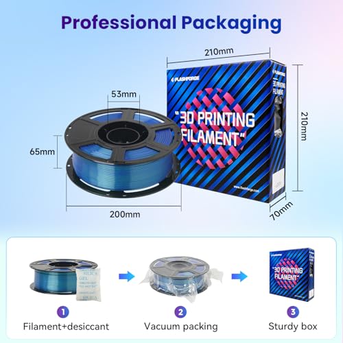 FLASHFORGE Silk PLA 3D Printer Filament 1.75mm 1KG, Multicolored Gradient V83097