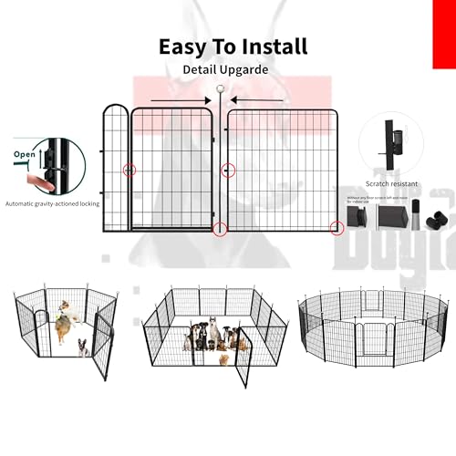 Dog Playpen Outdoor 36" High Heavy Duty for Medium/Large Dogs with Stakes V166