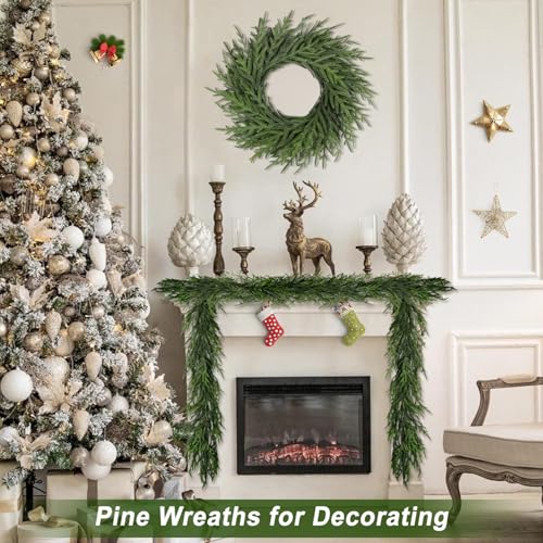 Artgar 26 Inch Pine Wreath for Front Door Christmas Decor T2410
