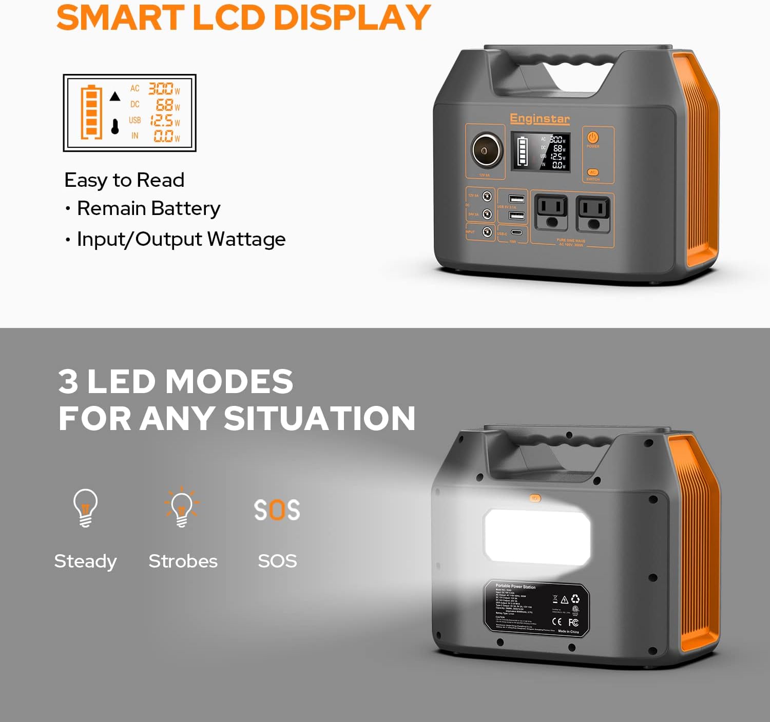 300W Portable Power Station with 40W Solar Panel, 296Wh Lithium Battery H796