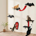 Gothic Cat Wall Shelves 7pcs Cat Climber Set with Cat Bed Y36093