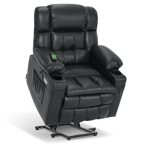 MCombo Dual Motor Power Lift Recliner Chair for Elderly with Heat and Massage, Black E570141