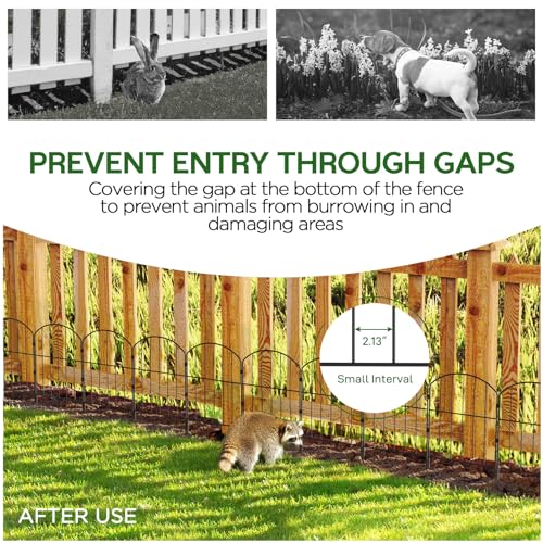 Goovilla Garden Fence, 10ft x 24in, Rustproof Metal Panels, Black No Dig Border G98349