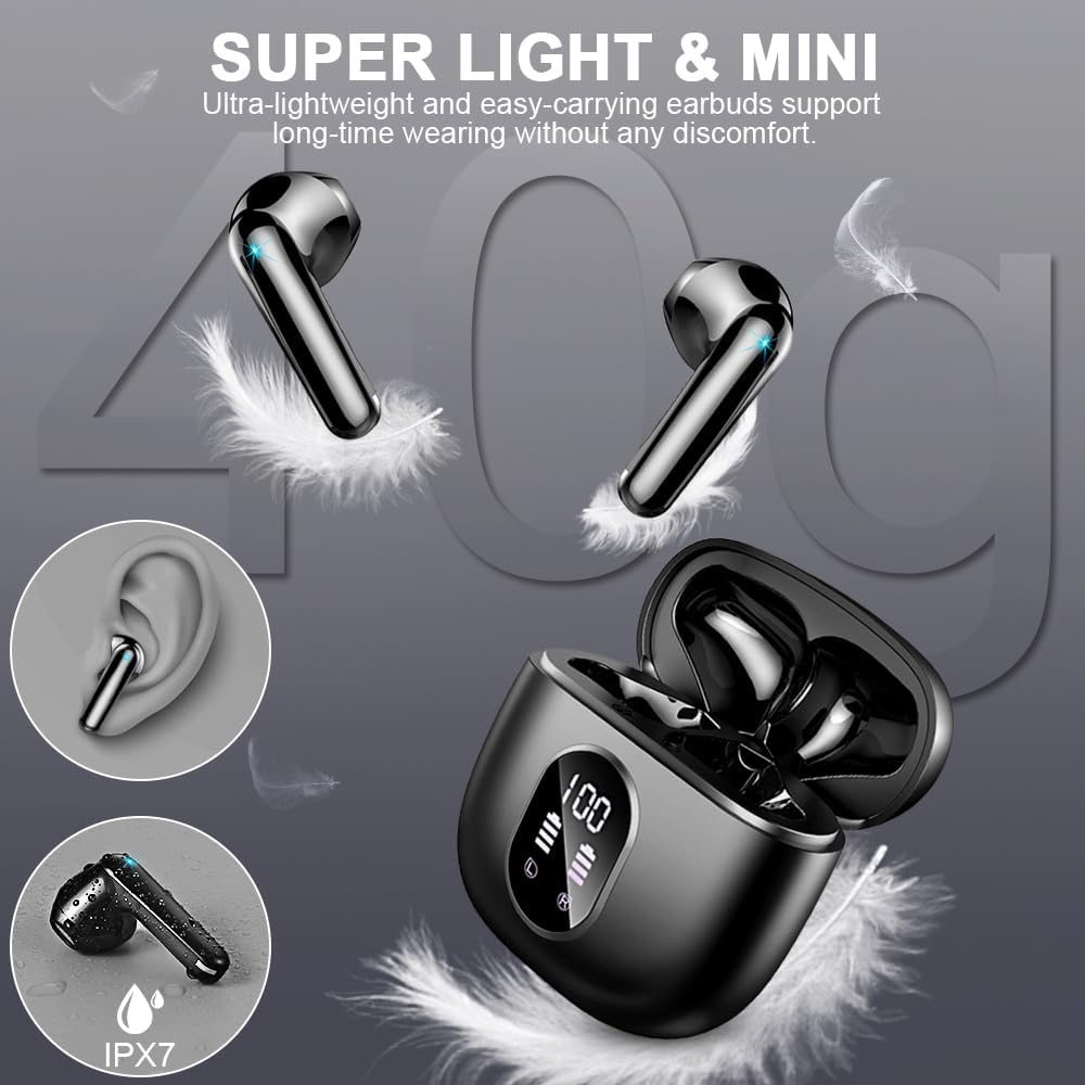 Wireless Earbuds Bluetooth 5.3 Headphones with LED Charging Case Y59083