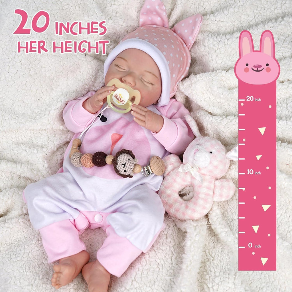 BABESIDE Realistic 20 Inch Soft Body Newborn Baby Doll with Clothes and Accessories R63664