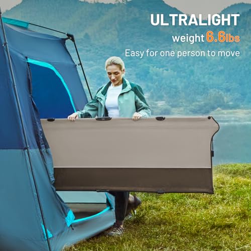 TIMBER RIDGE Lightweight Aluminum Camping Cot with Carry Bag, Blue Z494