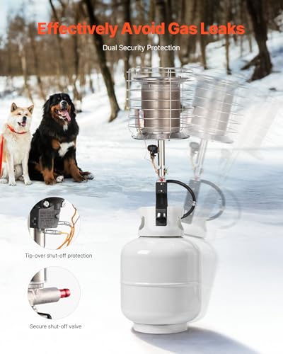 VEVOR Propane Tank Top Heater, 42000 BTU Infrared Radiant, Single Burner I852370