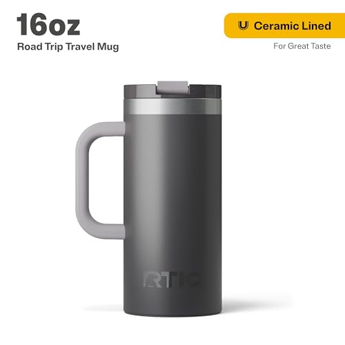 RTIC 20oz Road Trip Travel Mug with Lid and Handle, Insulated Stainless Steel P393441