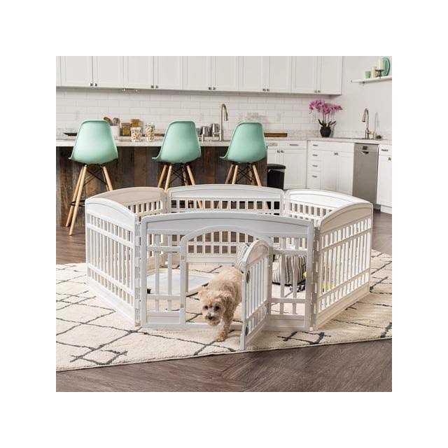 IRIS USA 6 Panel Exercise Pet Playpen with Door Y19496