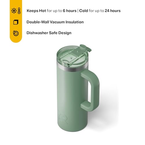RTIC 20oz Road Trip Travel Mug with Lid and Handle, Insulated Stainless Steel P393441