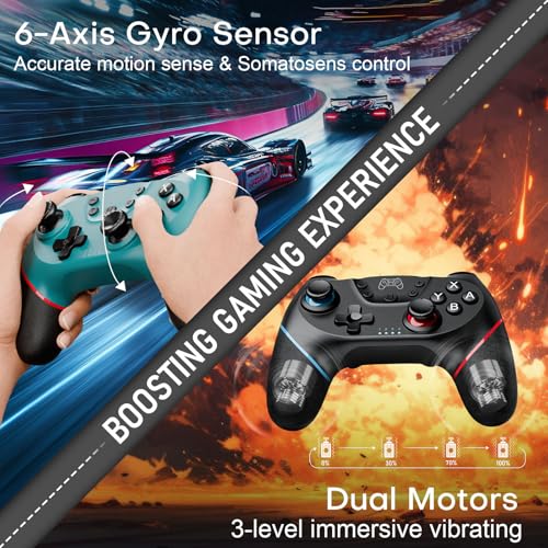 Diswoe Wireless Pro Controller 2 Pack for Switch 2/Lite/OLED, PC & Android T8435