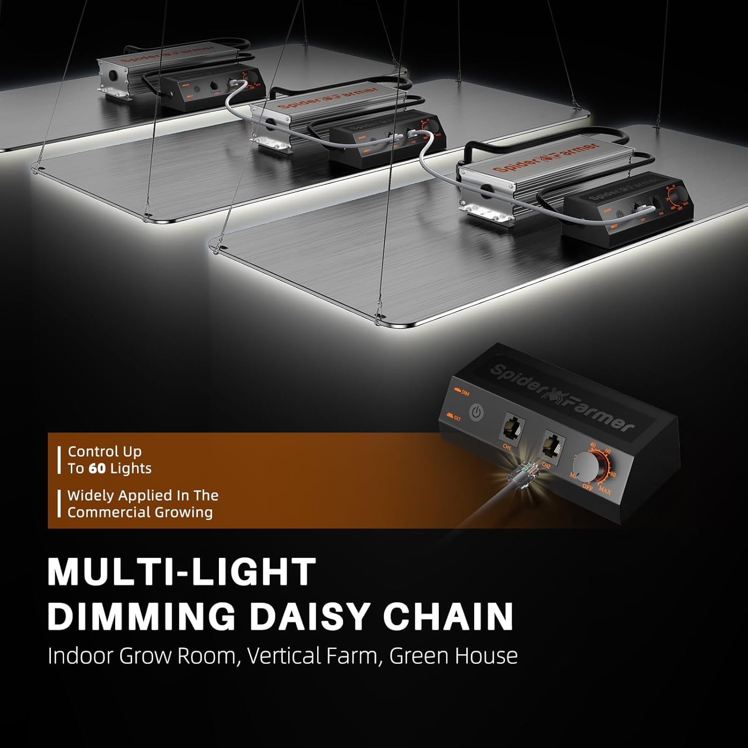 Spider Farmer SF2000 LED Grow Light 2x4 with Samsung LM301H EVO Dimmable, 55"x28"x80" Grow Tent C65194