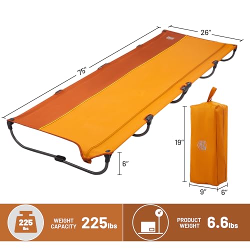 TIMBER RIDGE Lightweight Aluminum Camping Cot with Carry Bag, Blue Z494